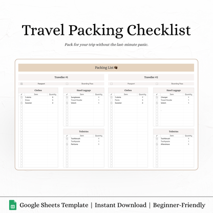 Travel Packing Checklist