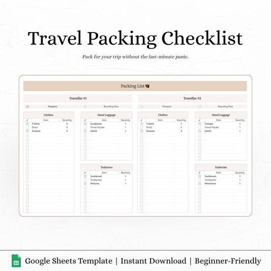 Travel Packing Checklist